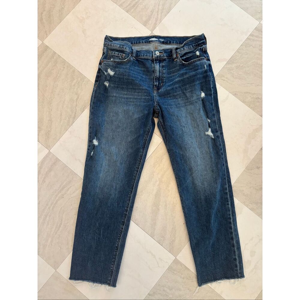 Old Navy Mid Rise Boyfriend Size 8 Dark Wash Women Jeans - Picture 2 of 6